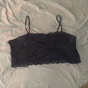 Lacy black cropped cami